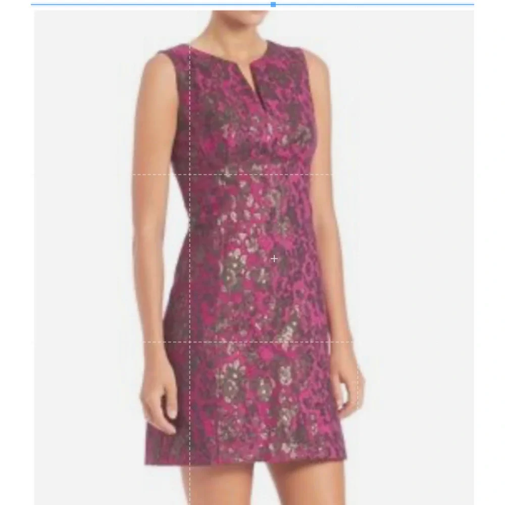 Nanette Lepore Fuchsia and Black Lace Midi Dress - Picture 15 of 15